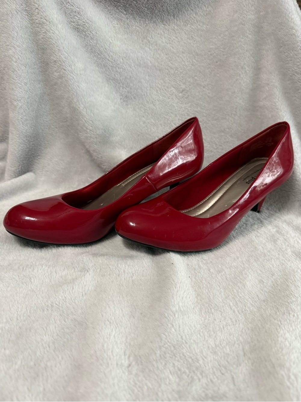 Predictions Cherry Red Patent Kitten Heel Pumps